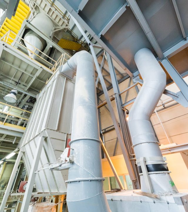 down up view modern operational plant with grey pipes ladders heavy industry machinery metalworking workshop concept scaled 2